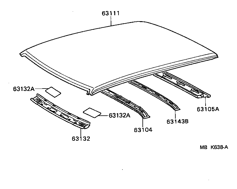  TERCEL |  ROOF PANEL BACK WINDOW GLASS