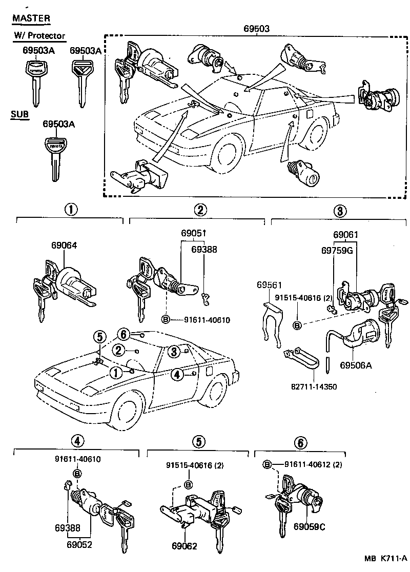  MR2 |  LOCK CYLINDER SET