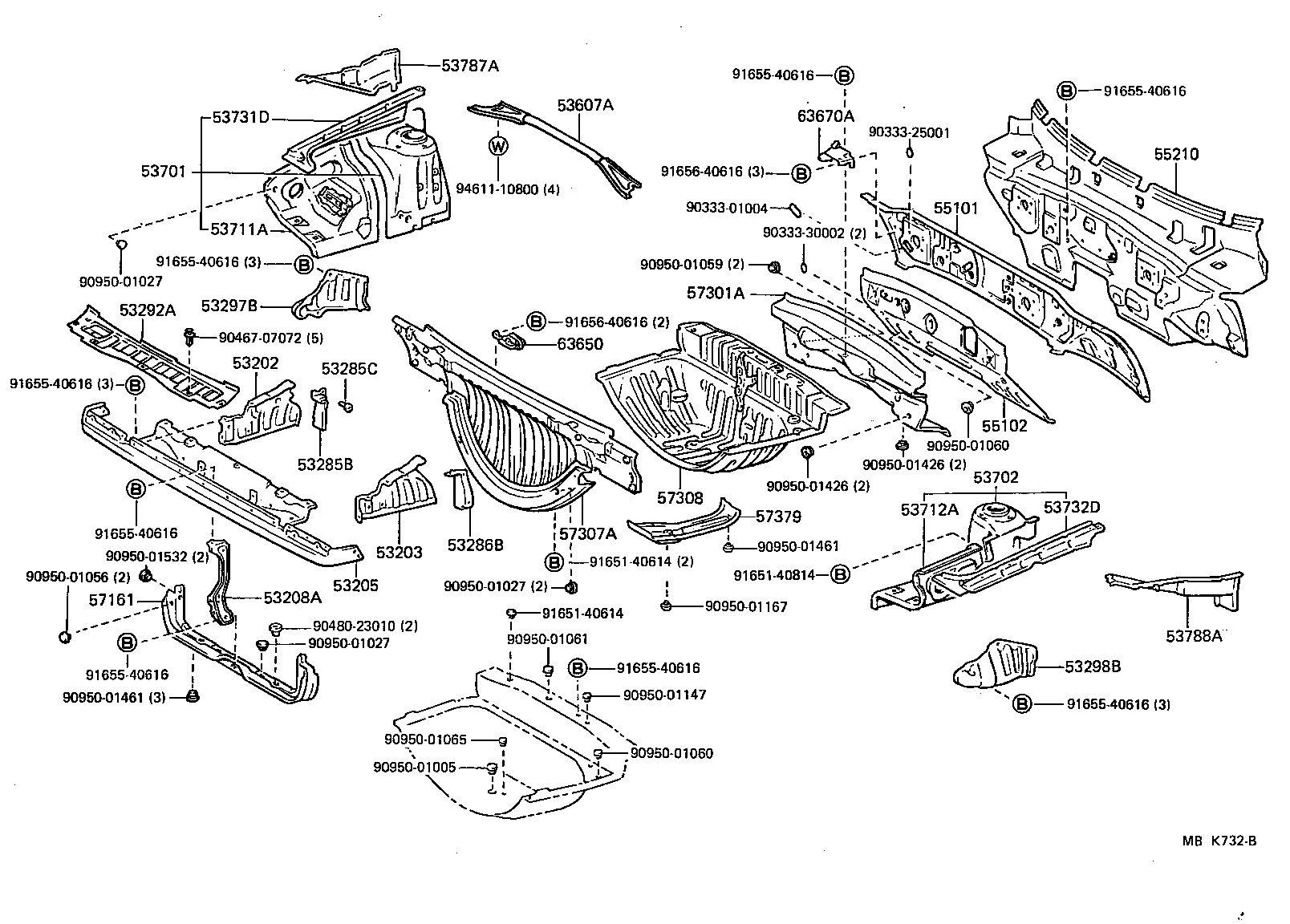  MR2 |  FRONT FENDER APRON DASH PANEL