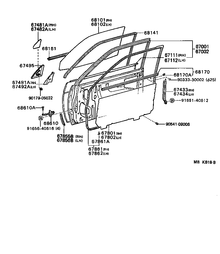  TERCEL |  FRONT DOOR PANEL GLASS