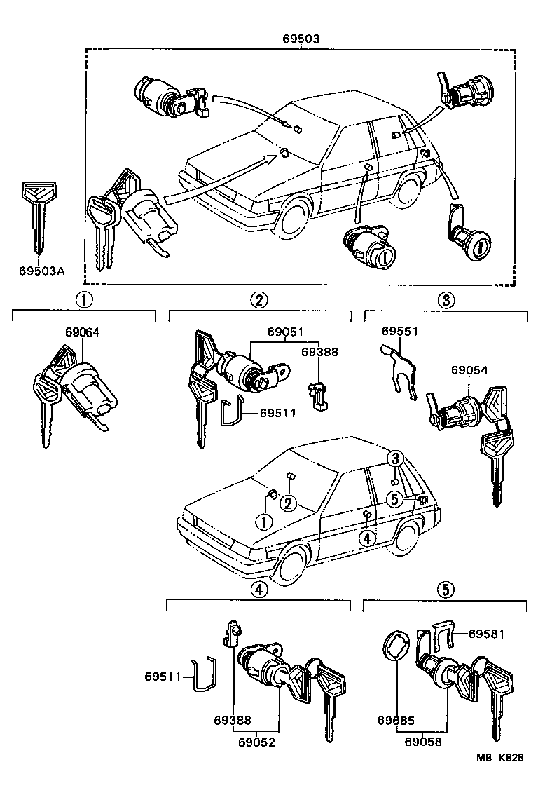  TERCEL |  LOCK CYLINDER SET