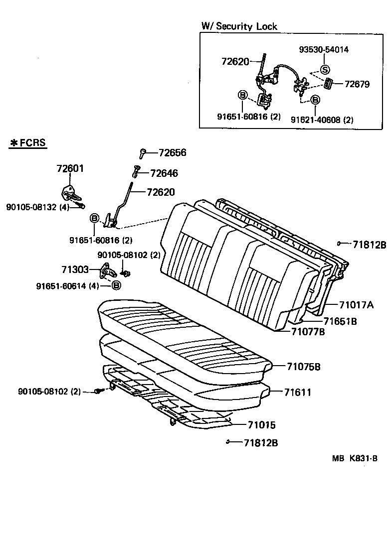  TERCEL |  REAR SEAT SEAT TRACK