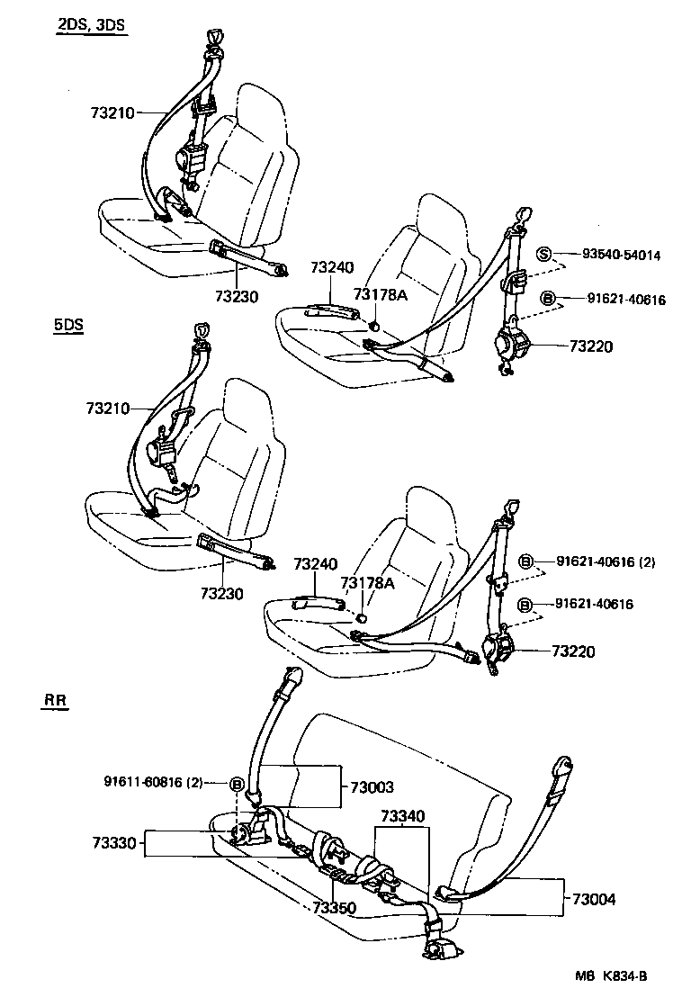  TERCEL |  SEAT BELT CHILD RESTRAINT SEAT