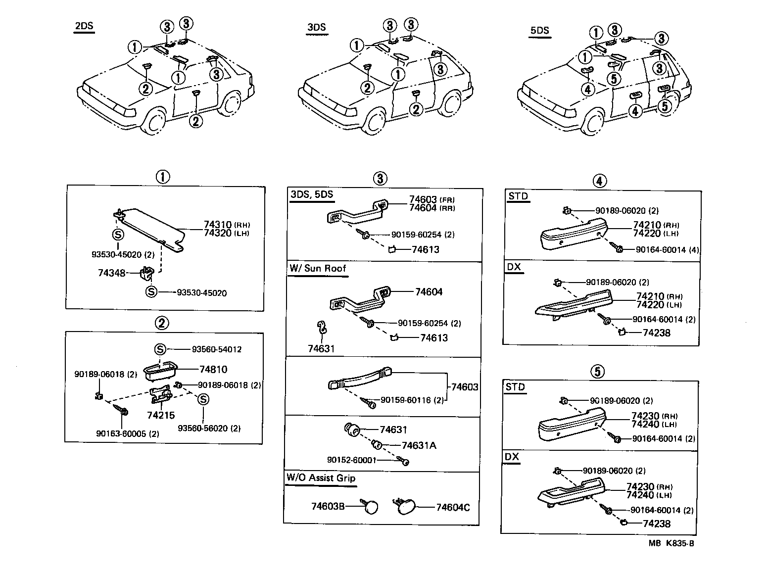  TERCEL |  ARMREST VISOR