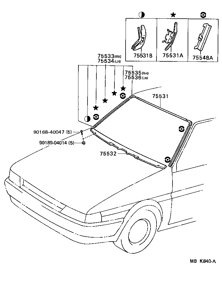  TERCEL |  FRONT MOULDING