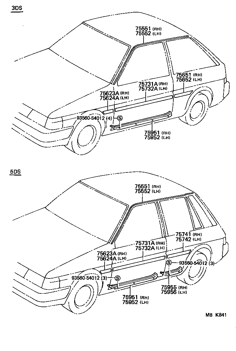  TERCEL |  SIDE MOULDING