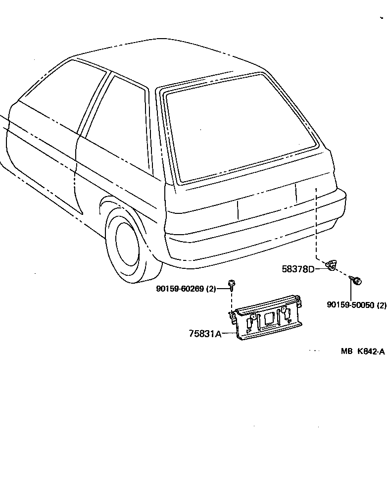  TERCEL |  REAR MOULDING