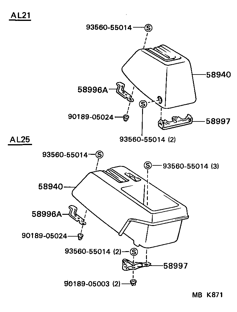  TERCEL |  CONSOLE BOX BRACKET