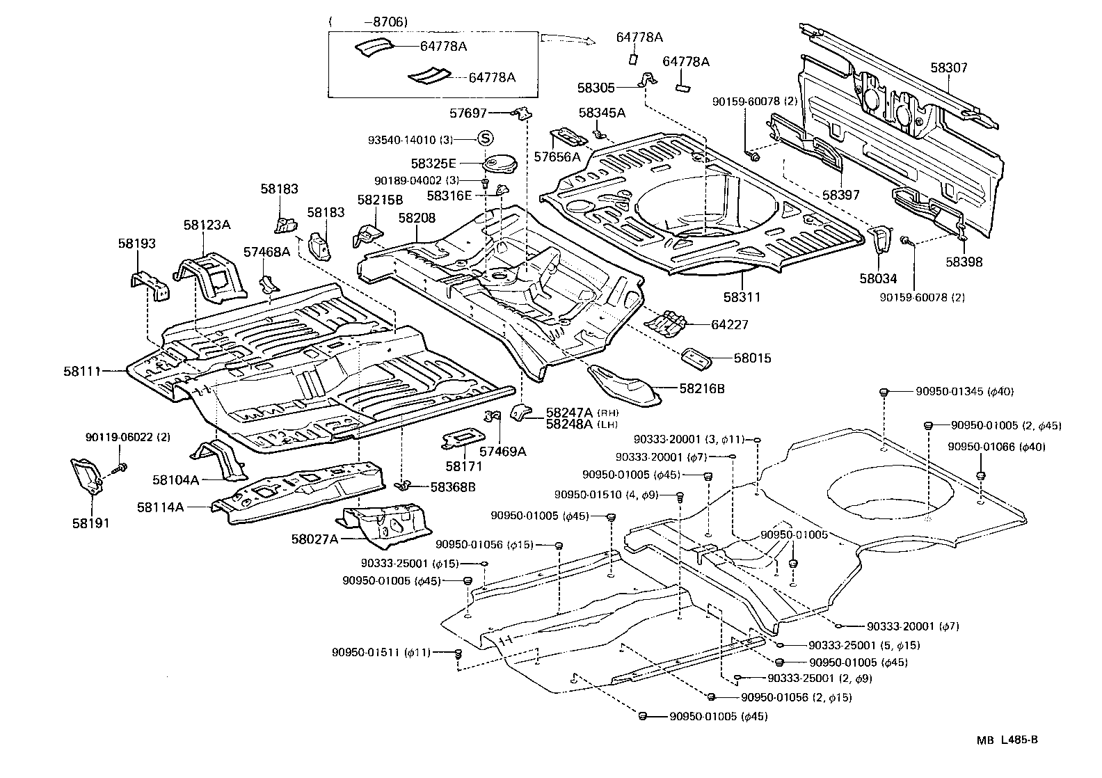  TERCEL |  FLOOR PAN LOWER BACK PANEL