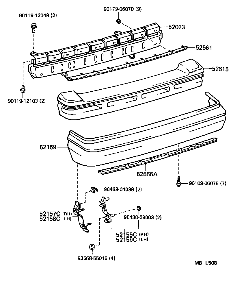  TERCEL |  REAR BUMPER BUMPER STAY