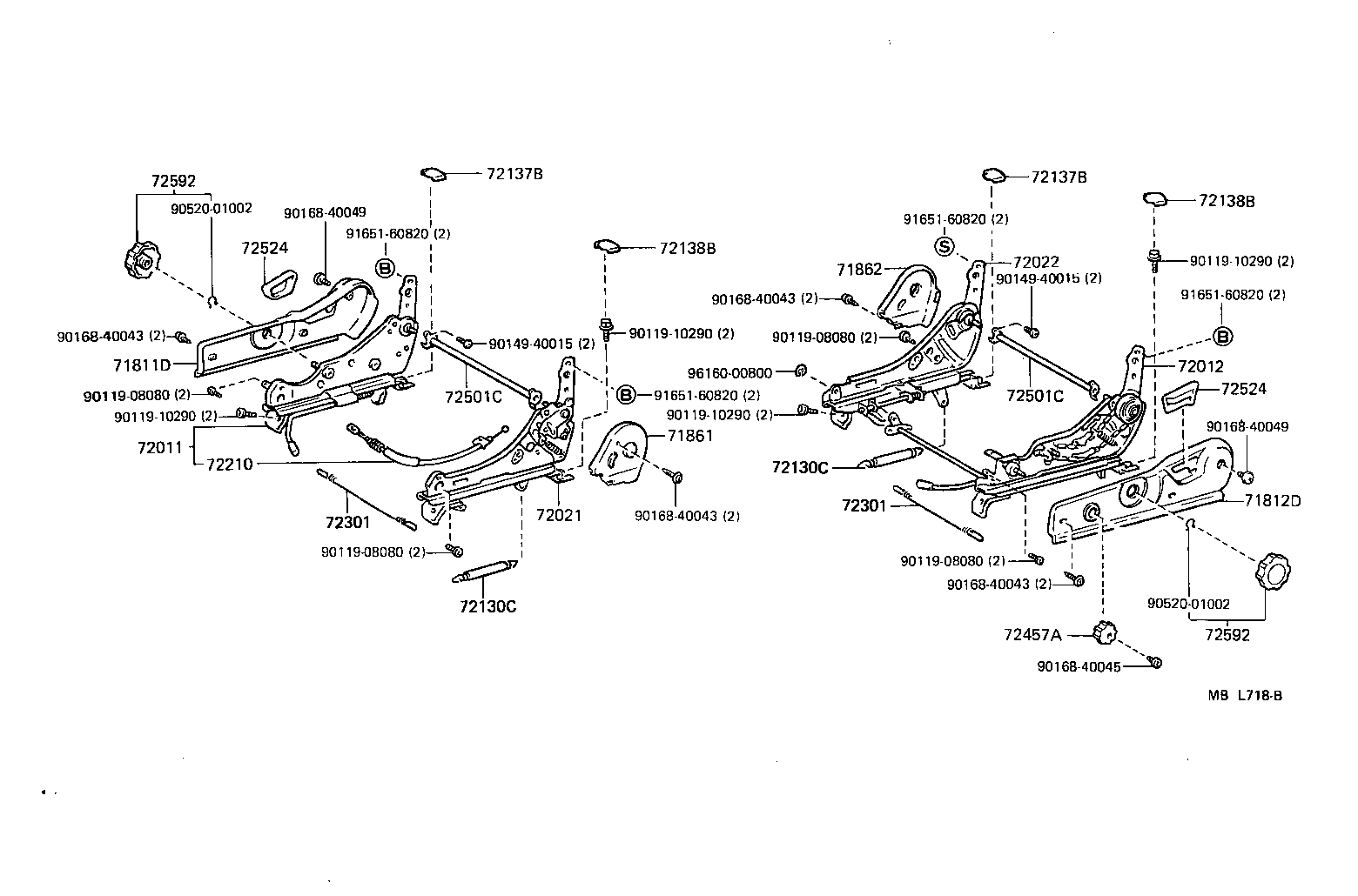 CELICA |  FRONT SEAT SEAT TRACK
