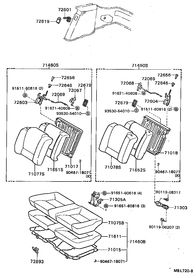  CELICA |  REAR SEAT SEAT TRACK