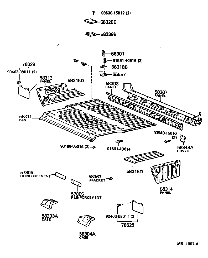  LAND CRUISER 62 |  REAR FLOOR PANEL REAR FLOOR MEMBER