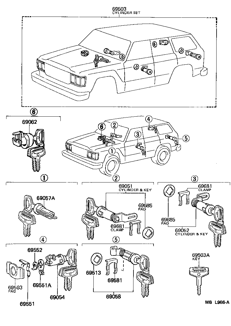  LAND CRUISER 62 |  LOCK CYLINDER SET