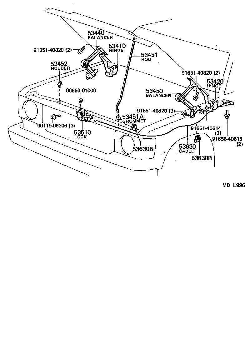  LAND CRUISER 62 |  HOOD LOCK HINGE