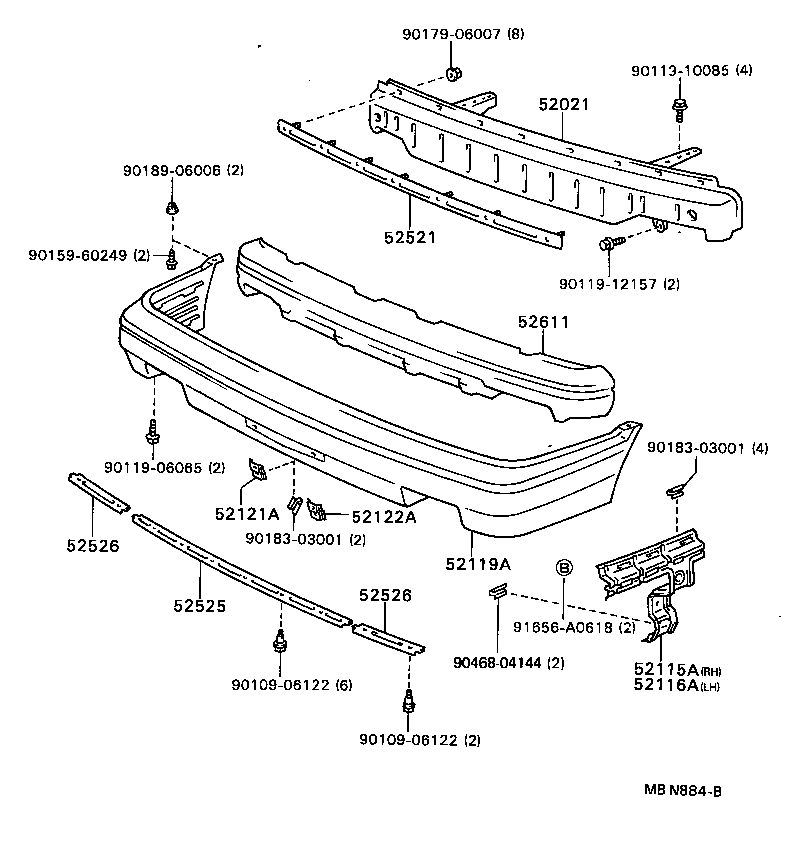  CAMRY JPP |  FRONT BUMPER BUMPER STAY