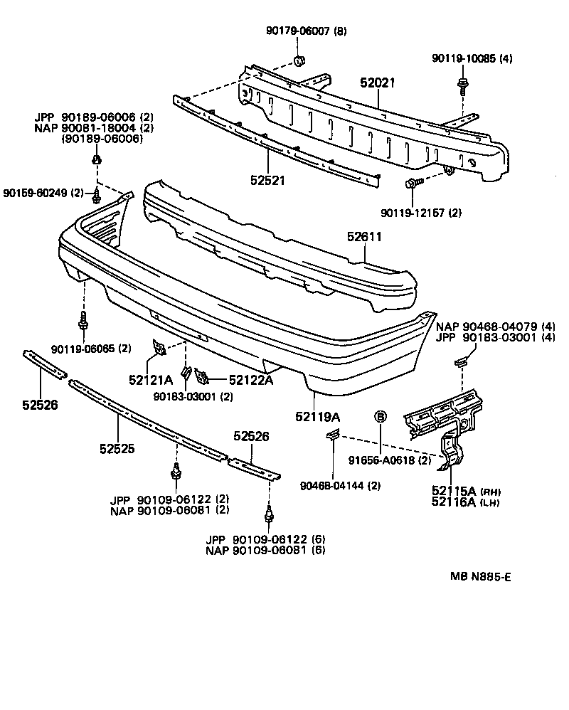  CAMRY NAP |  FRONT BUMPER BUMPER STAY