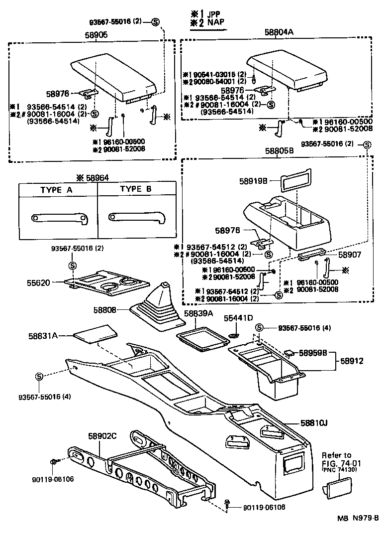  CAMRY NAP |  CONSOLE BOX BRACKET