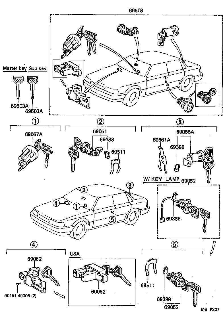  CAMRY JPP |  LOCK CYLINDER SET