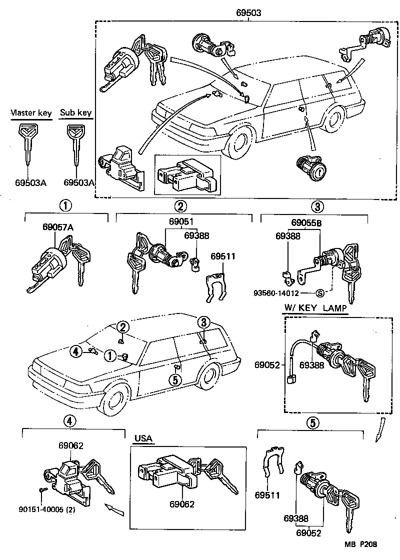  CAMRY JPP |  LOCK CYLINDER SET