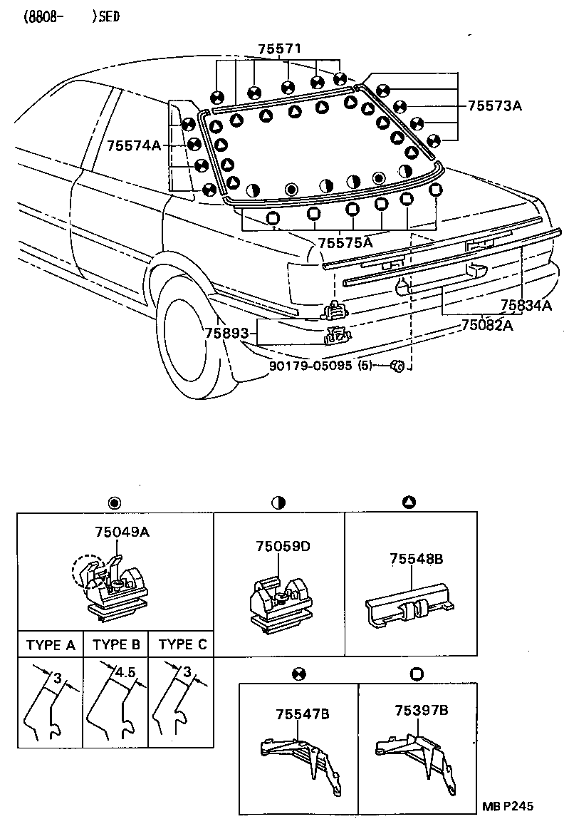  CAMRY JPP |  REAR MOULDING