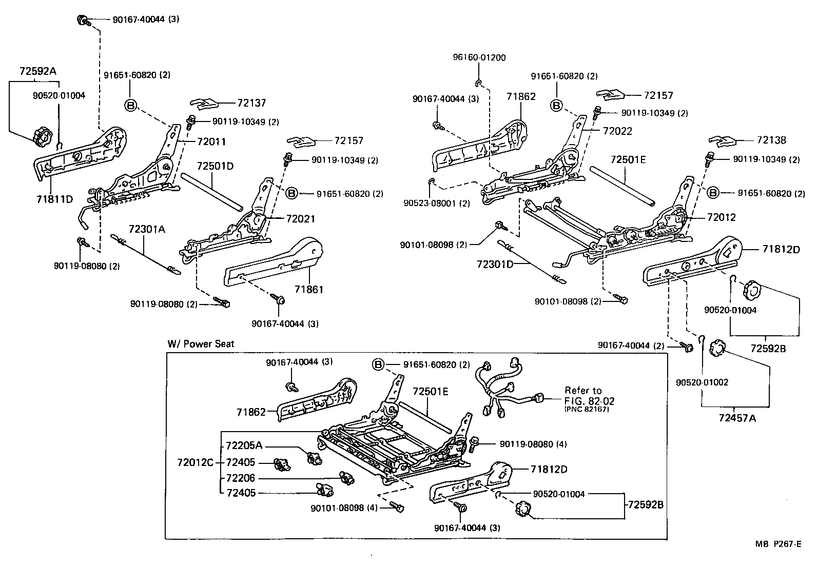  CAMRY NAP |  FRONT SEAT SEAT TRACK