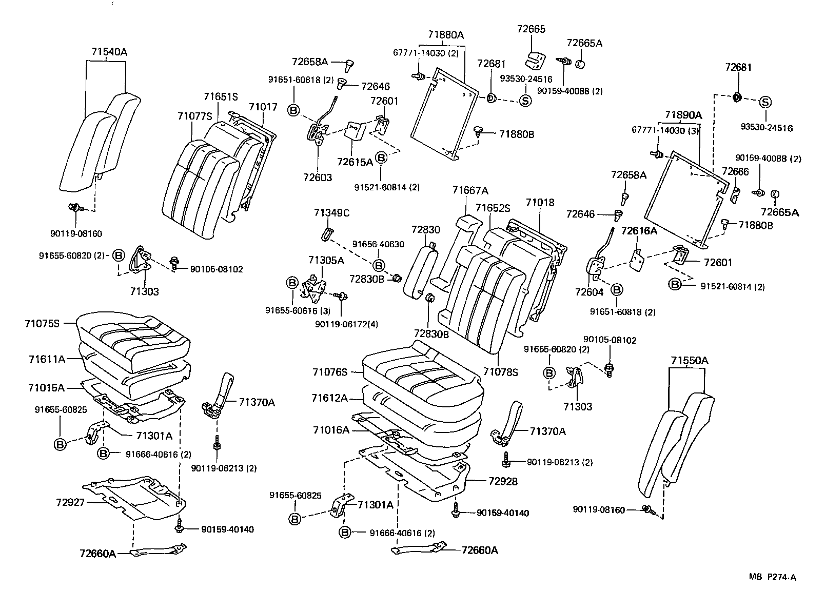  CAMRY JPP |  REAR SEAT SEAT TRACK