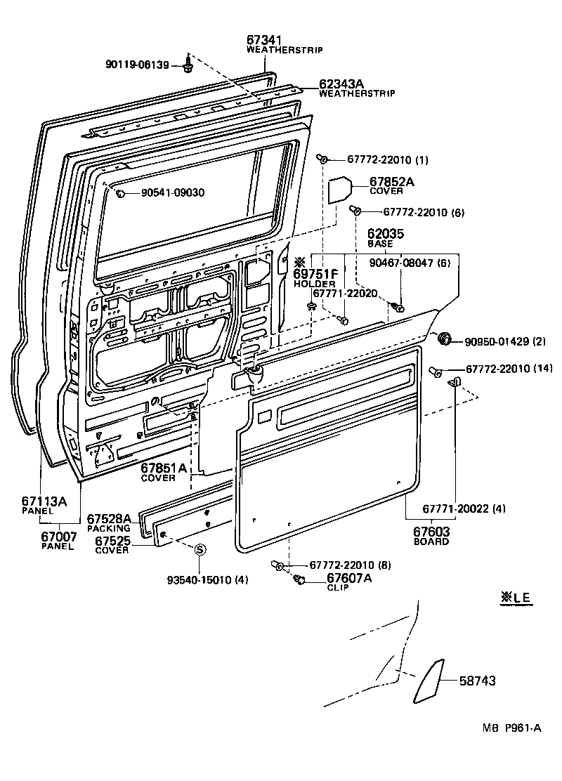  VAN |  REAR DOOR PANEL GLASS