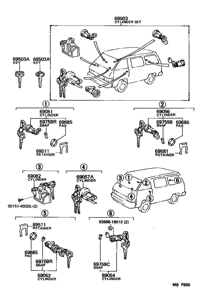 VAN |  LOCK CYLINDER SET