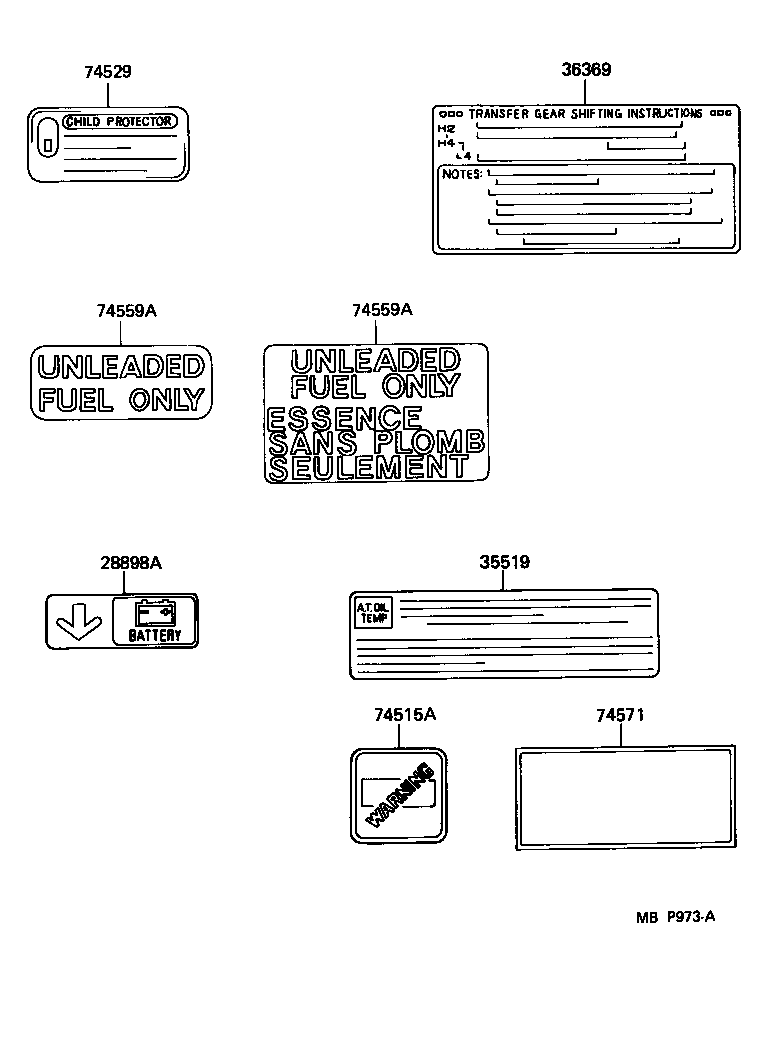  VAN |  CAUTION PLATE