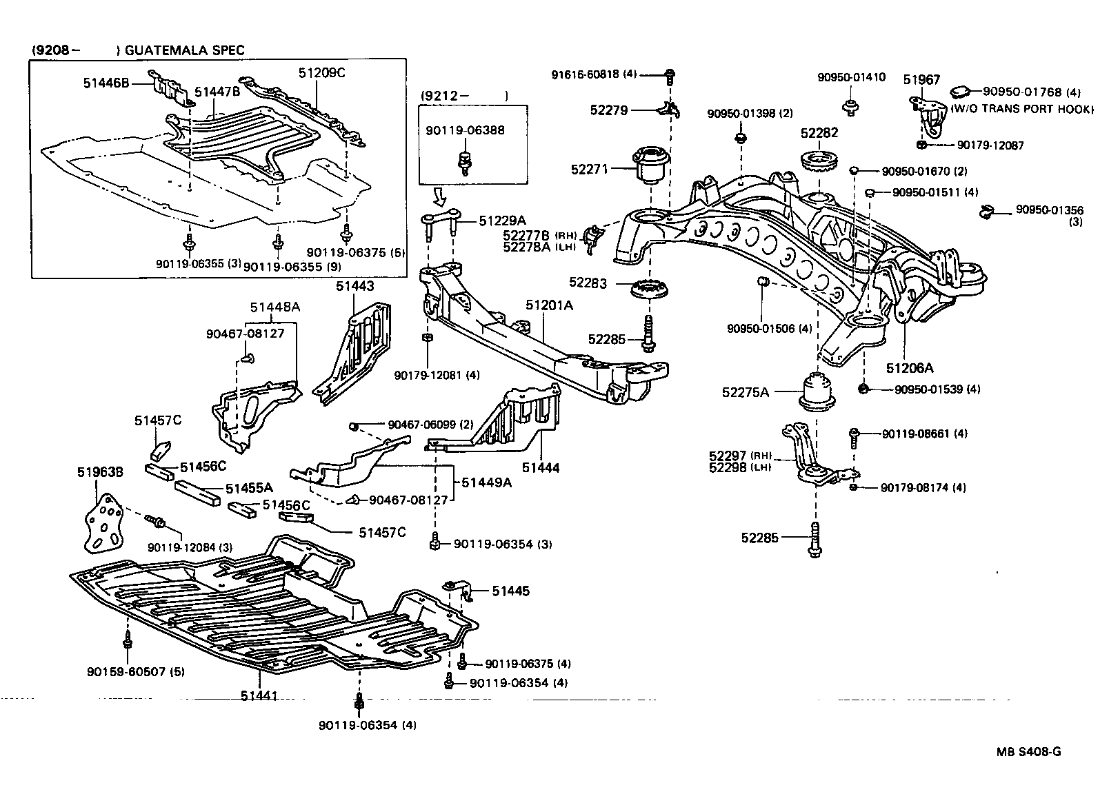 LS400 |  SUSPENSION CROSSMEMBER UNDER COVER