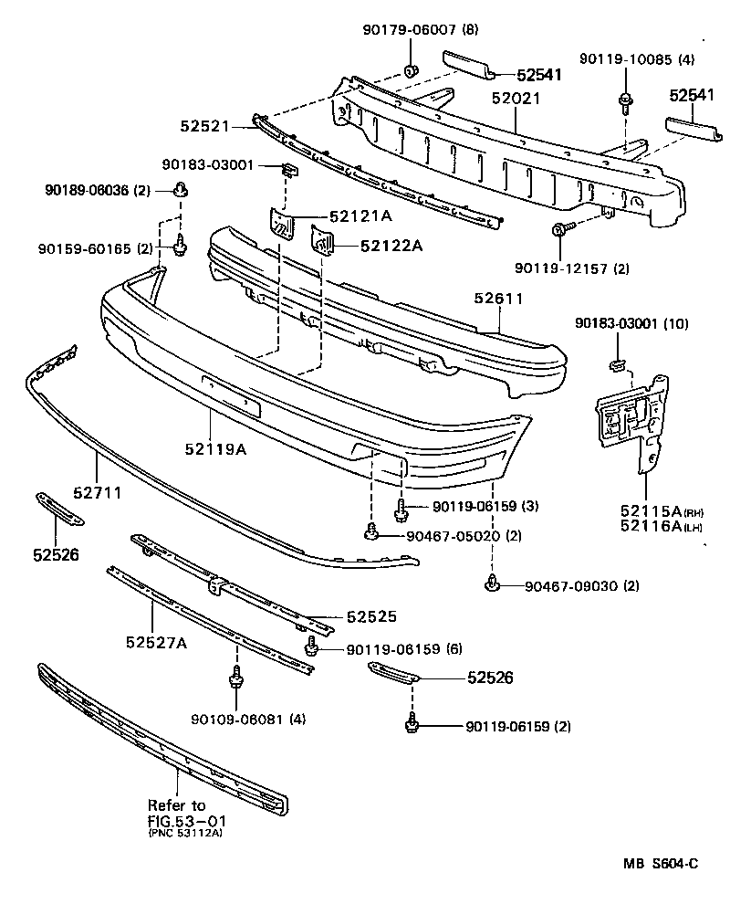  ES250 |  FRONT BUMPER BUMPER STAY