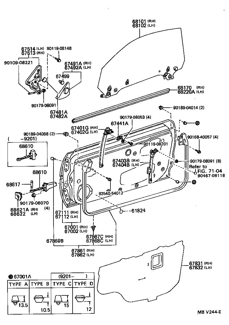  MR2 |  FRONT DOOR PANEL GLASS