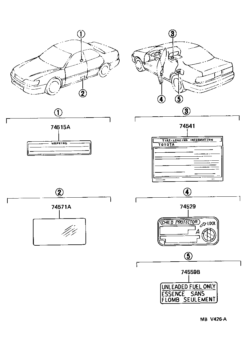  ES300 |  CAUTION PLATE EXTERIOR INTERIOR