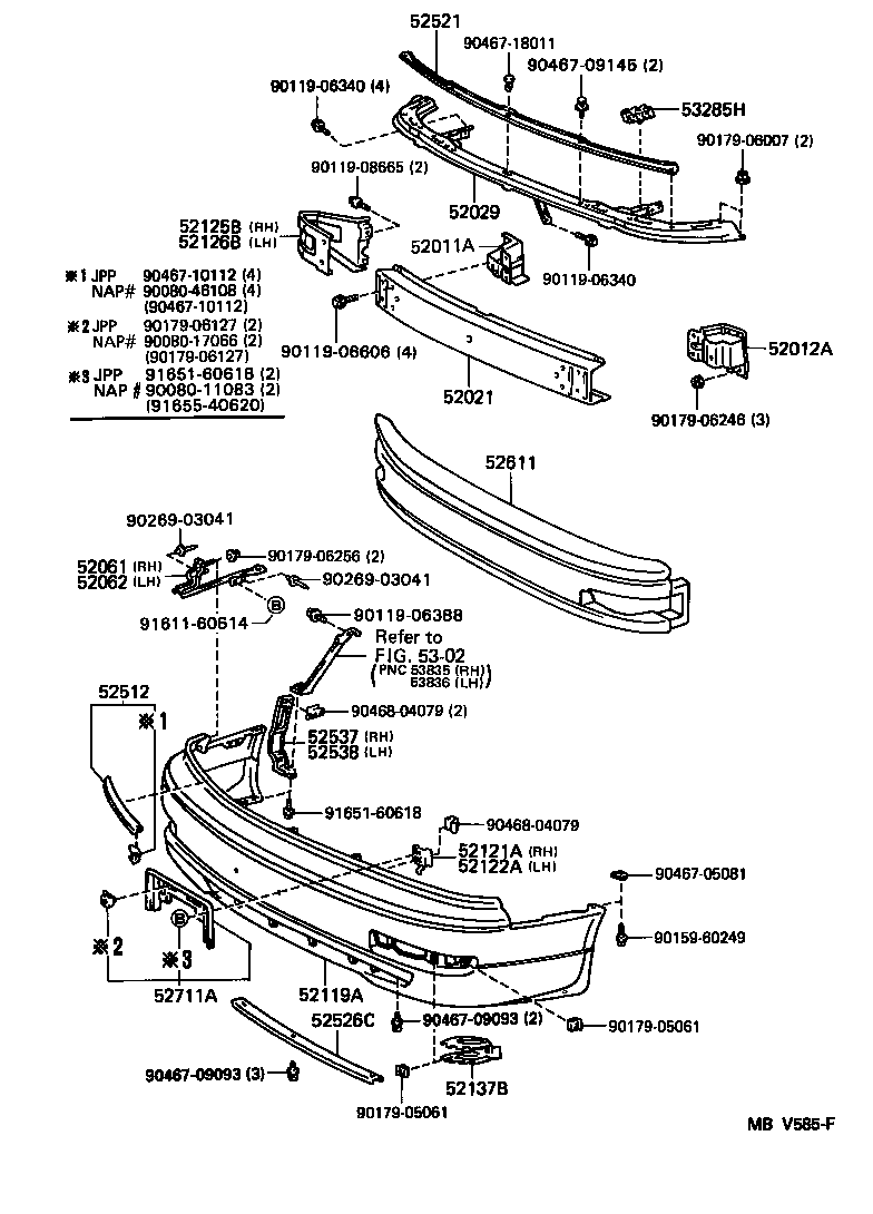  CAMRY NAP |  FRONT BUMPER BUMPER STAY