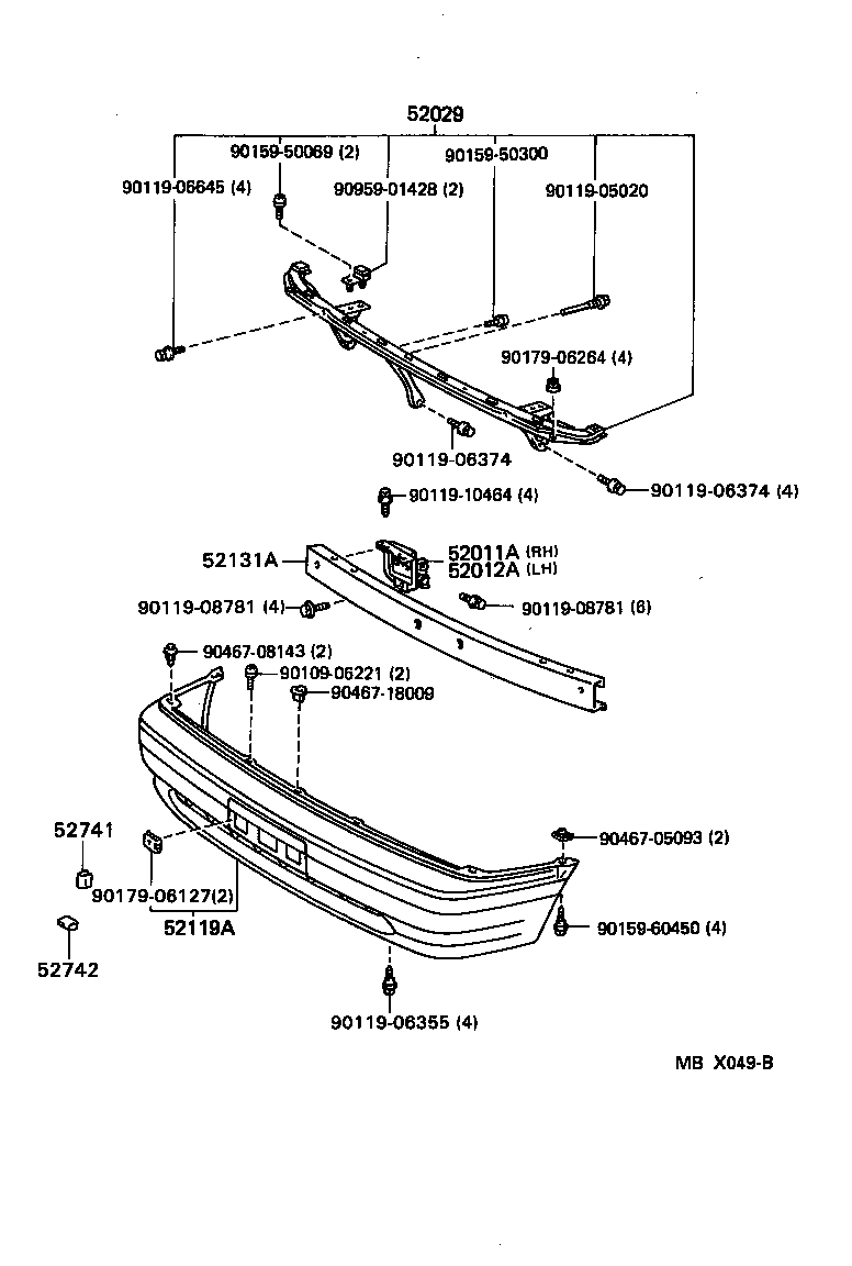  TERCEL |  FRONT BUMPER BUMPER STAY