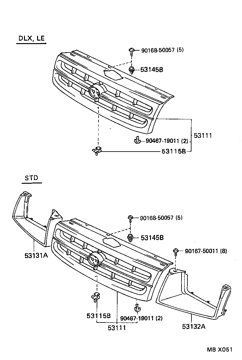  TERCEL |  RADIATOR GRILLE