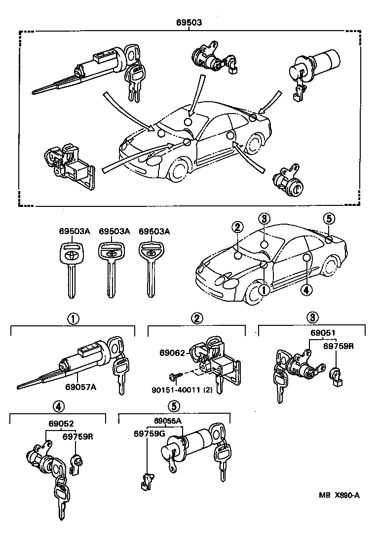  CELICA |  LOCK CYLINDER SET