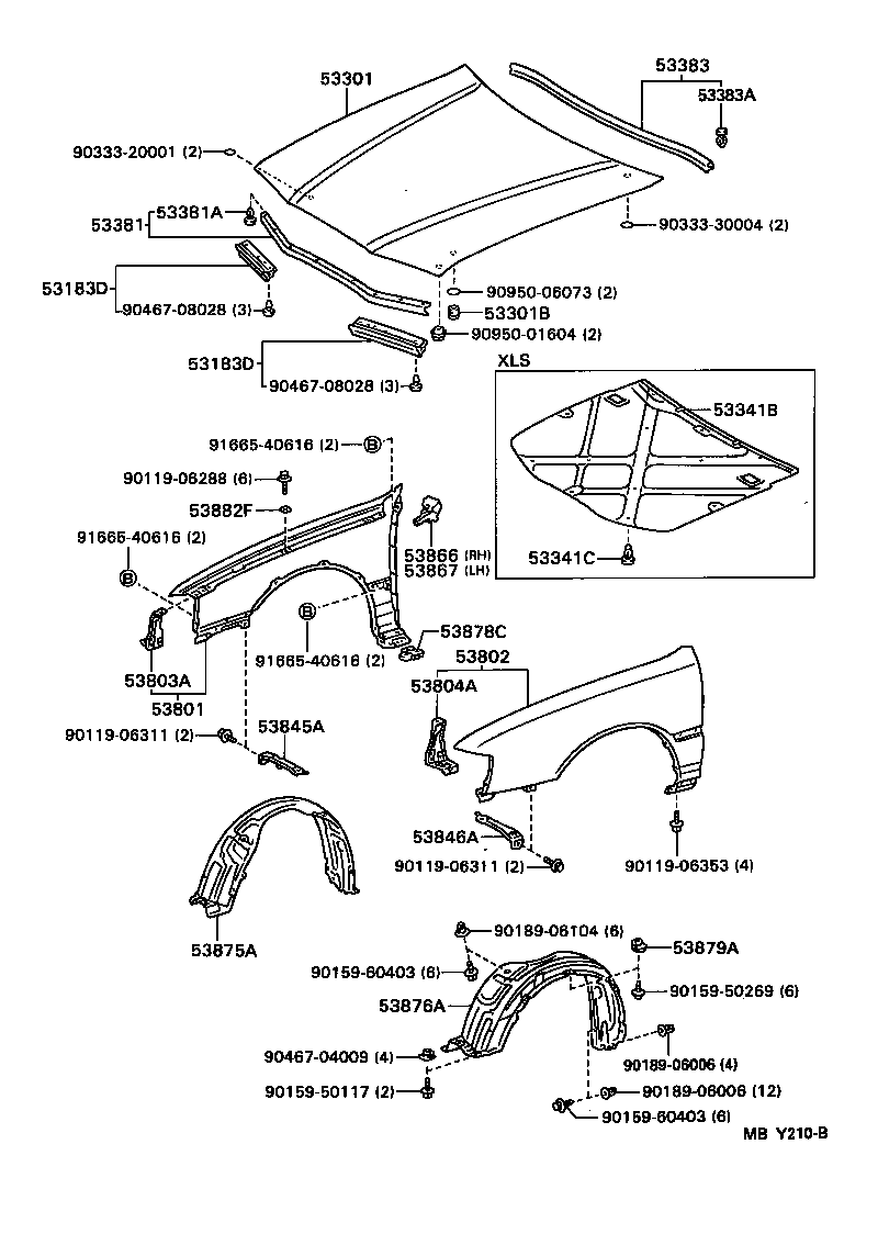  AVALON |  HOOD FRONT FENDER