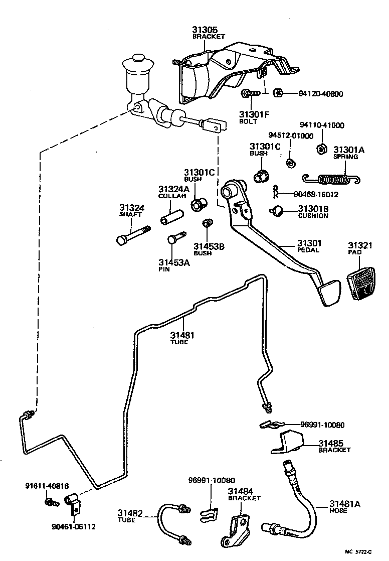  PICKUP |  CLUTCH PEDAL FLEXIBLE HOSE