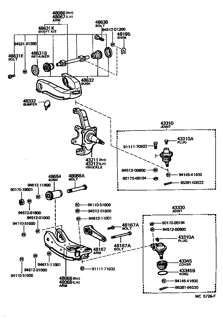  PICKUP |  FRONT AXLE ARM STEERING KNUCKLE