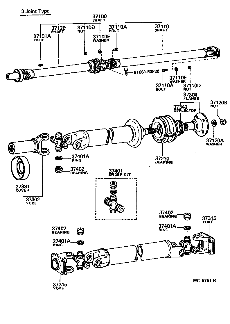  PICKUP |  PROPELLER SHAFT UNIVERSAL JOINT