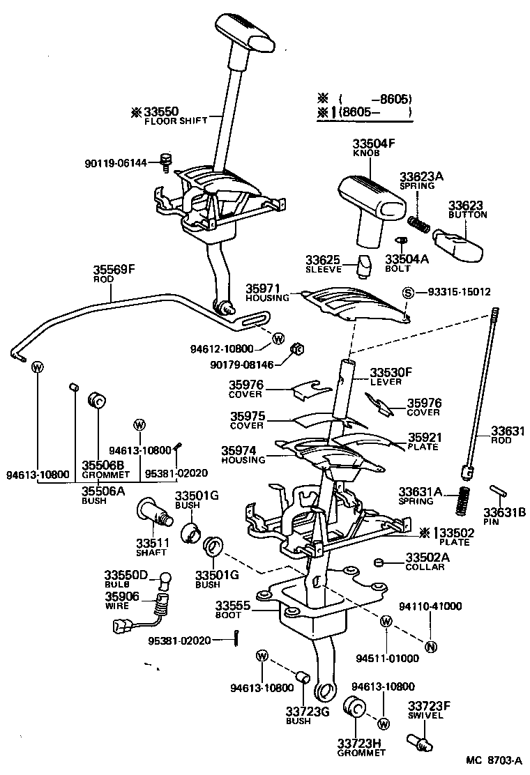  TERCEL |  SHIFT LEVER RETAINER