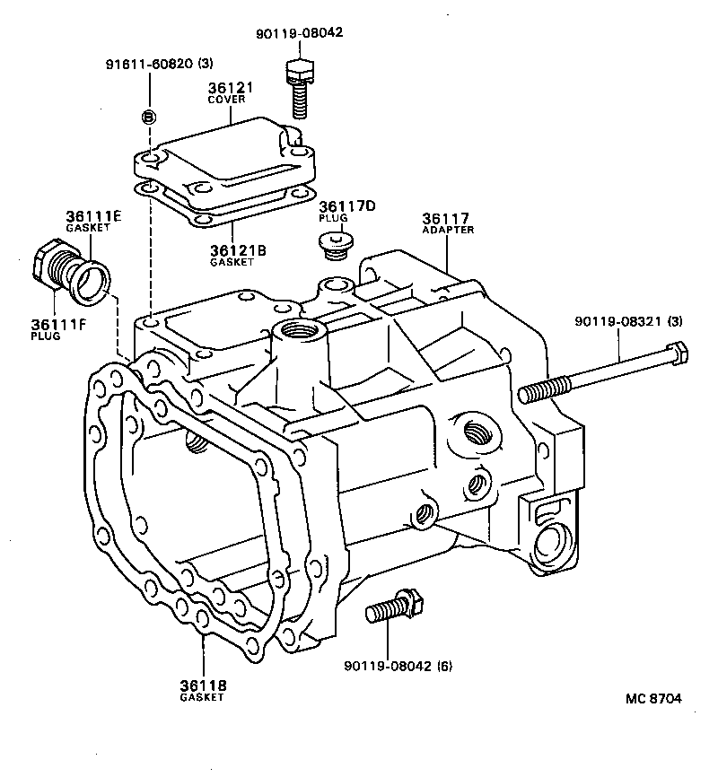  TERCEL |  TRANSFER CASE EXTENSION HOUSING