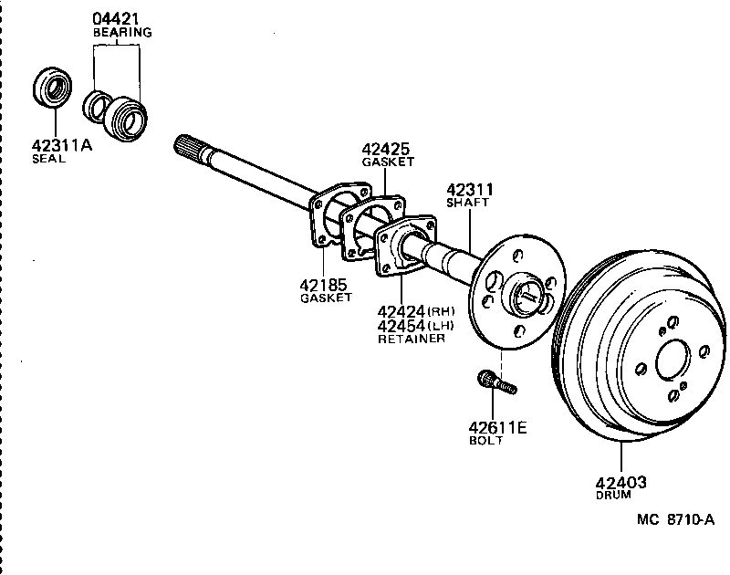  TERCEL |  REAR AXLE SHAFT HUB