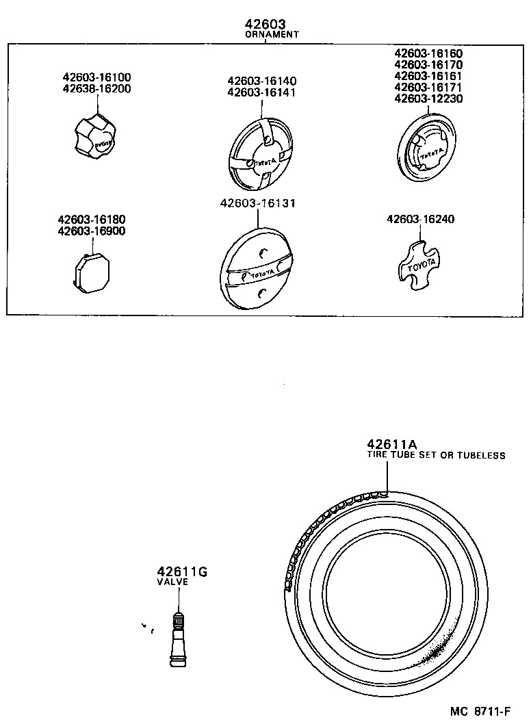  TERCEL |  DISC WHEEL WHEEL CAP