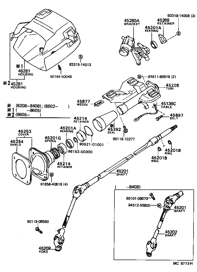  TERCEL |  STEERING COLUMN SHAFT