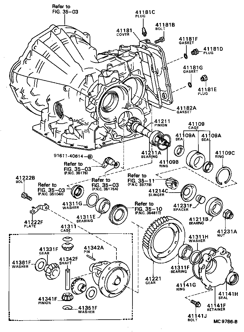  COROLLA FX |  FRONT AXLE HOUSING DIFFERENTIAL