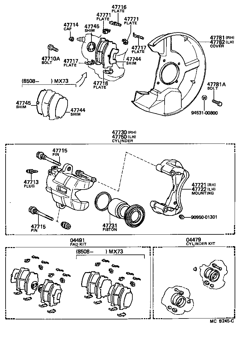  CRESSIDA |  FRONT DISC BRAKE CALIPER DUST COVER