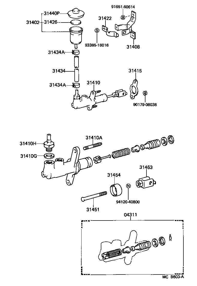  TERCEL |  CLUTCH MASTER CYLINDER